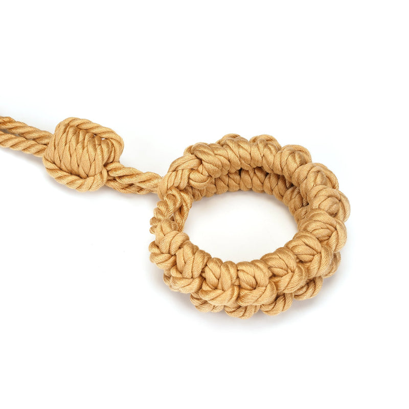 Shibari rope bondage hogtie restraint in khaki color from Bound You II collection