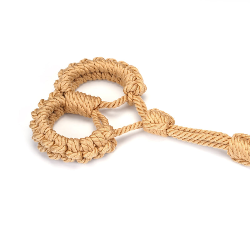 Shibari bondage rope handcuffs in khaki cotton from Bound You II collection