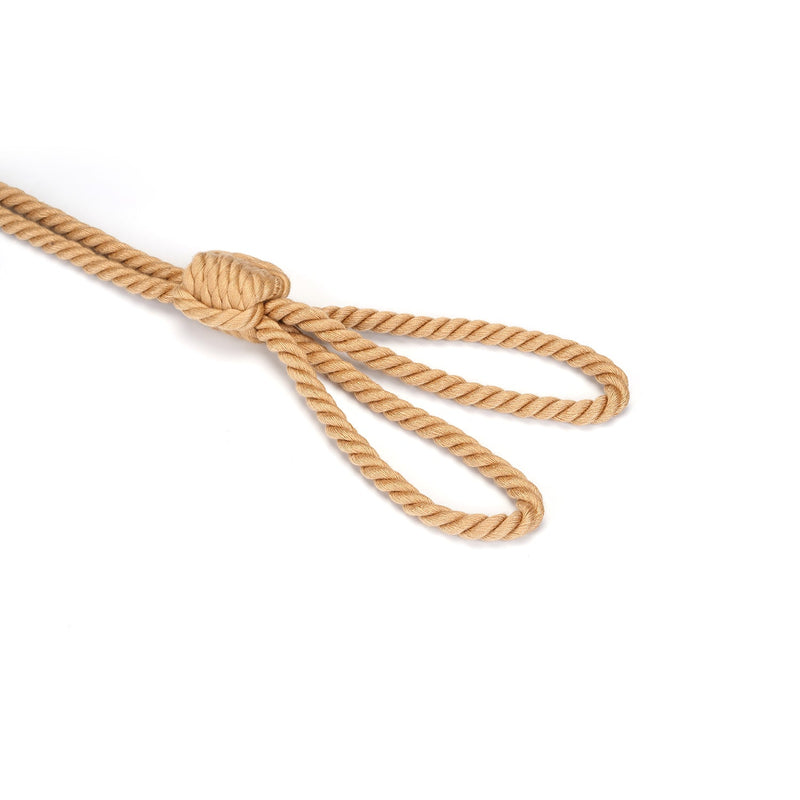 Shibari rope handcuffs from Bound You II collection for bondage play in khaki cotton