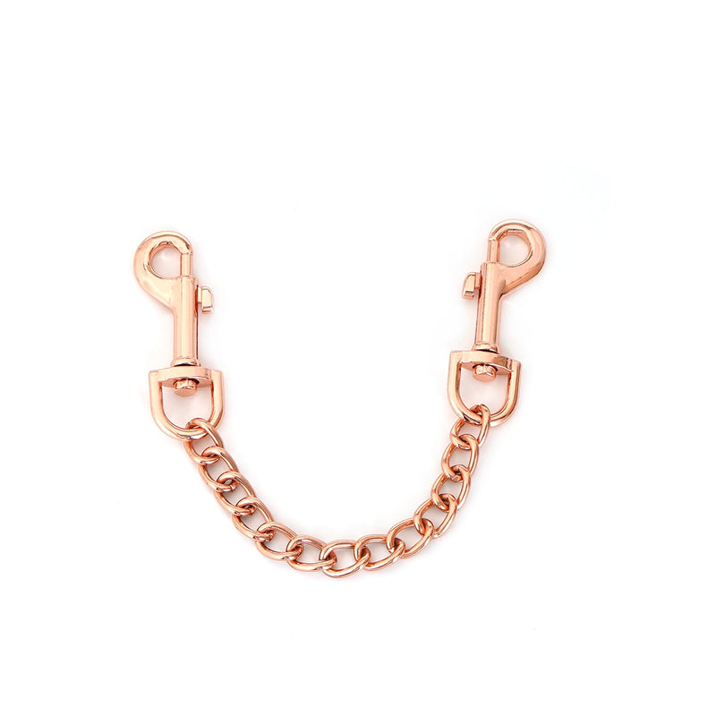 Rose gold removable chain for ankle cuffs with quick-release clips