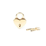 Gold heart-shaped lock and key set for SM games or decorative purposes, Liebe Seele heart lock