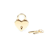 Gold heart-shaped lock and key set for SM games or decorative purposes, Liebe Seele heart lock