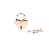 Rose gold heart-shaped lock with key for bondage play, suitable for SM games and securing jewelry boxes