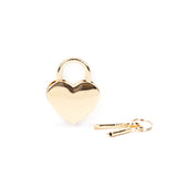 Gold heart-shaped lock with key for SM games or jewelry boxes, AS-80335YL