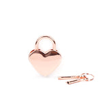 Rose gold heart-shaped lock with keys for SM games and jewelry boxes on white background