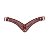 Luxury wine red leather strap-on harness for forced orgasm play with rose gold buckle details from LIEBE SEELE