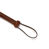 Luxury leather cat o' nine tails flogger with braided handle and wrist loop from The Equestrian collection
