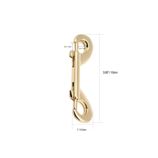 Double sided quick release gold metal clip for bondage gear, measuring 10cm in length and 2.5cm in width