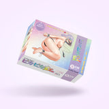 Vivid Niji Glossy Multicolor Soft Bondage Kit packaging by LIEBE SEELE featuring holographic rainbow theme and model in restraints