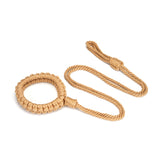 Shibari-inspired khaki cotton rope collar and leash for BDSM play from the Bound You II collection