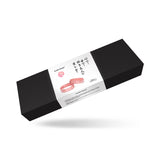 LIEBE SEELE Pink Dream thigh cuffs product packaging featuring pink leather cuffs with rose gold hardware detailed on label