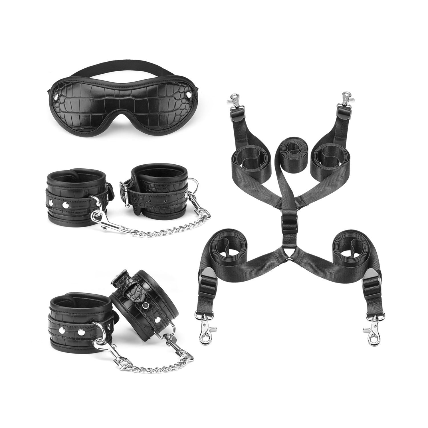Temptation Unterbett Fesselset 1 Temptation Unterbett Fesselset für aufregende BDSM-Momente. Mit verstellbaren Fesseln, Ketten und Blindfold – perfekt für Rollenspiele und intensive Nähe. Jetzt entdecken!. Exklusive bei RaiX Shop Konstanz kaufen