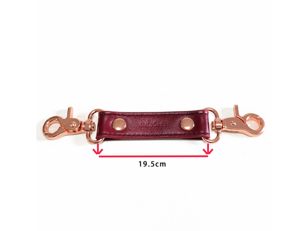 Wine red leather strap with rose gold hardware