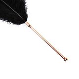 Luxury Ostrich Feather Tickler Black and Solid Rose Gold Handle