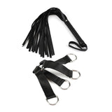 Essential BDSM starter kit with soft neoprene flogger and adjustable wrist cuffs for safe and comfortable bondage play.