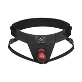 Wine Red: Brief Strap-on Harness with Silicone Dildo