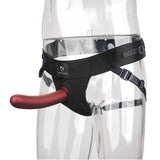 Wine Red: Brief Strap-on Harness with Silicone Dildo