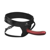 Wine Red: Brief Strap-on Harness with Silicone Dildo