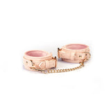 Boudoir Amor: Pink Anklecuffs with Gold Hardware