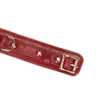 Limited Edition：Italian Blood Red- Leather Collar with Chain Leash