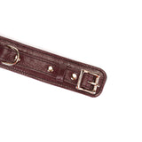 Limited Edition: Italian Dark Red- Leather Collar with Chain Leash