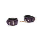 Limited Edition: Italian Dark Purple- Leather Handcuffs with Gold Hardware