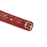 Limited Edition：Italian Blood Red-Leather Ankle Cuffs with Gold Hardware