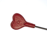 Limited Edition：Italian Blood Red- Leather Riding Crop With Heart Shape Tip