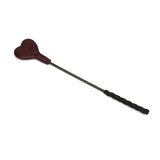 Limited Edition: Italian Dark Red- Leather Riding Crop With Heart Shape Tip