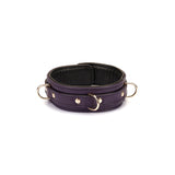 Limited Edition: Italian Dark Purple- Leather Collar with Chain Leash