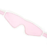 Fairy collection pink and white leather blindfold with rose gold buckle for BDSM play
