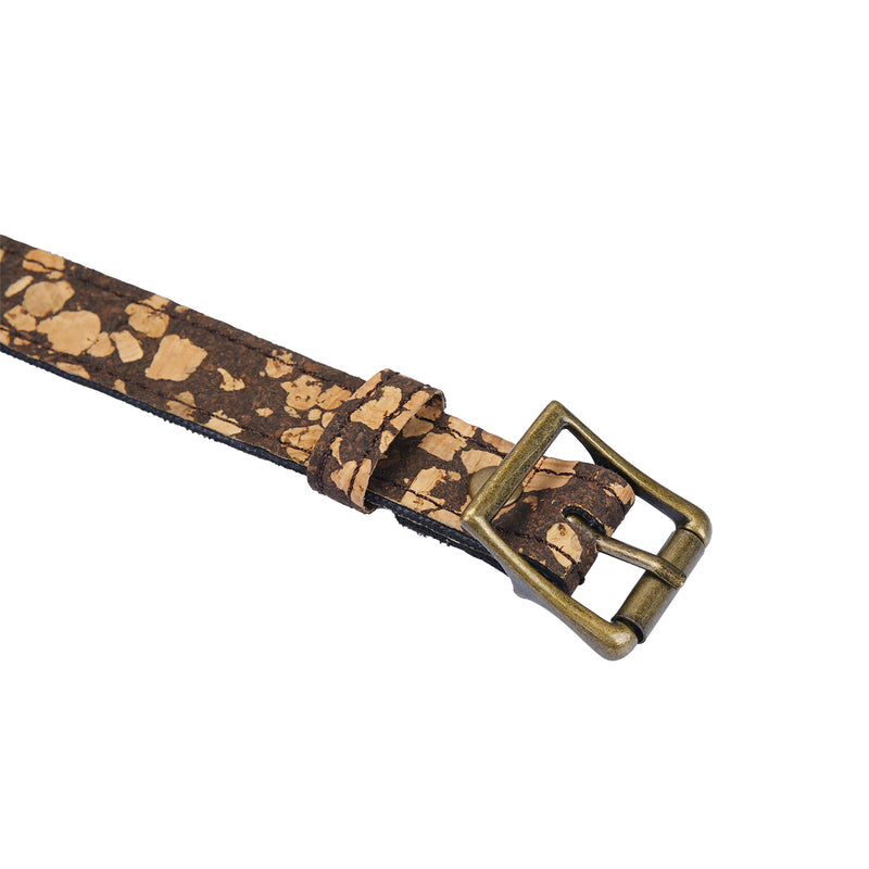 Eco-friendly vegan fetish SM cafe blindfold strap with coffee grounds, cork material, and antique bronze buckle