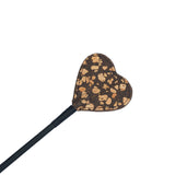 Eco-friendly vegan fetish SM Cafe riding crop with a heart-shaped cork and coffee ground tip and black handle