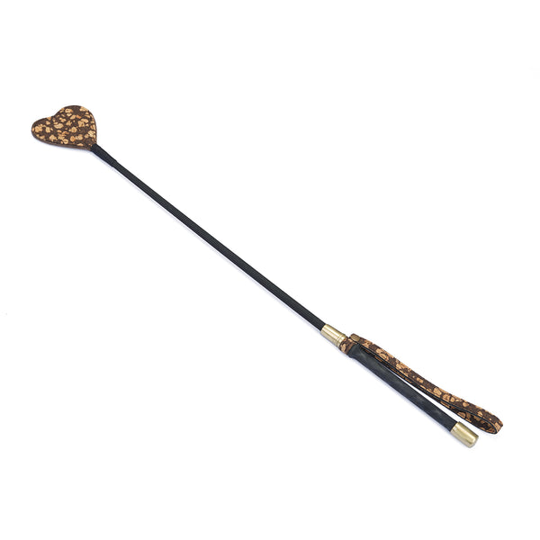 Eco-friendly vegan fetish SM Cafe riding crop with heart-shaped tip and coffee-scented velvet handle