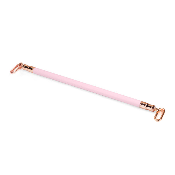 Pink leather-coated BDSM spreader bar with rose gold accents, from LIEBE SEELE's Fairy collection