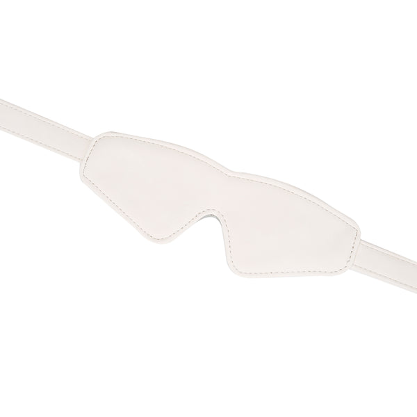 Boudoir Amor: White Blindfold with Gold Buckle