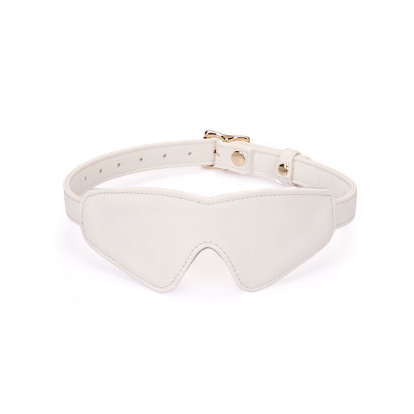 Boudoir Amor: White Blindfold with Gold Buckle