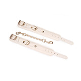 Boudoir Amor: White Handcuffs with Gold Hardware