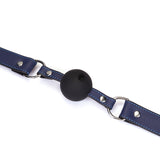 Cerulean Dominion: Silicone Ball Gag (1.7 inch diameter) with Leather Straps