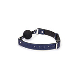 Cerulean Dominion: Silicone Ball Gag (1.7 inch diameter) with Leather Straps