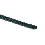 Limited Edition: Crocodile-effect Dark Green - Leather Blindfold with Bronze Buckle