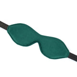 Limited Edition: Crocodile-effect Dark Green - Leather Blindfold with Bronze Buckle