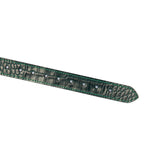 Limited Edition: Crocodile-effect Dark Green-Silicone Ball Gag (1.7 inch diameter) with Leather Straps