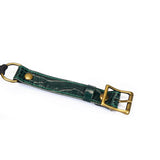 Limited Edition: Crocodile-effect Dark Green-Silicone Ball Gag (1.7 inch diameter) with Leather Straps