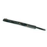 Limited Edition: Crocodile-effect Dark Green- Leather Collar with Chain Leash