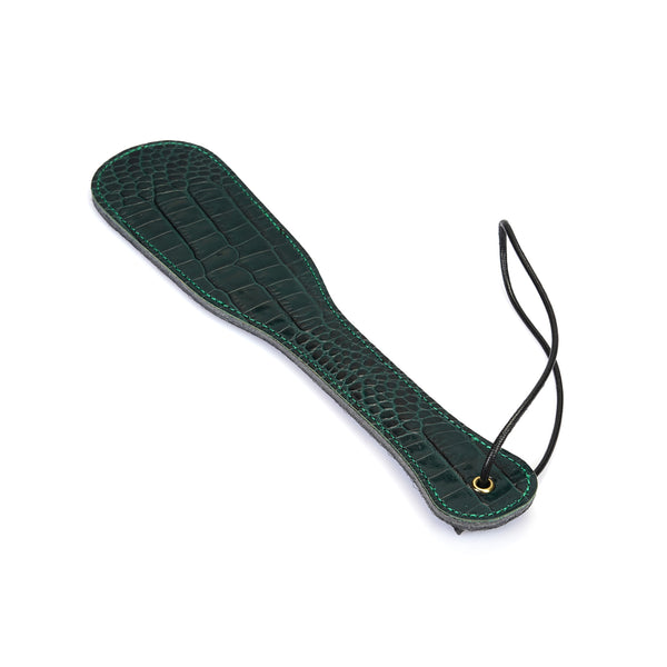 Limited Edition: Crocodile-effect Dark Green- Leather Paddle