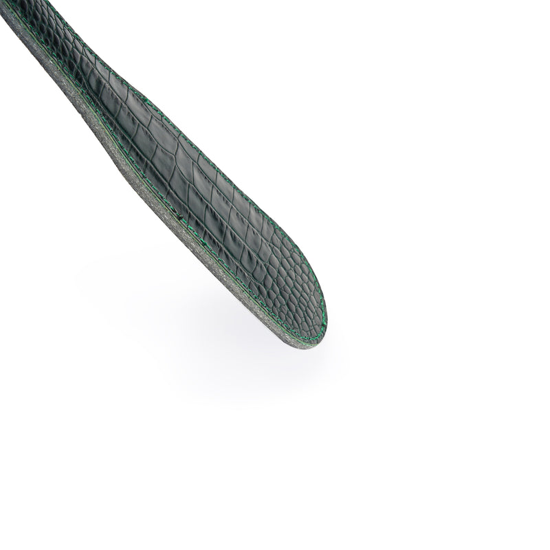 Limited Edition: Crocodile-effect Dark Green- Leather Paddle