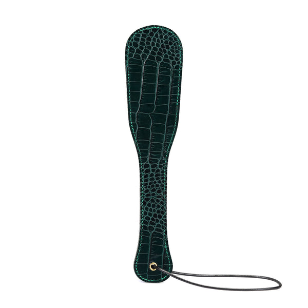 Limited Edition: Crocodile-effect Dark Green- Leather Paddle