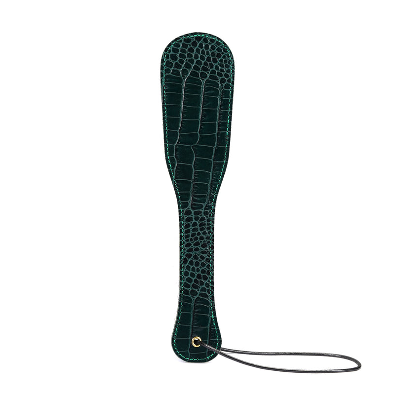 Limited Edition: Crocodile-effect Dark Green- Leather Paddle