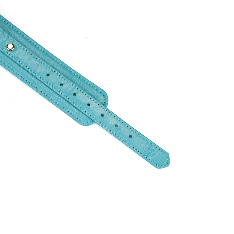 Blue Lamb leather ankle cuffs